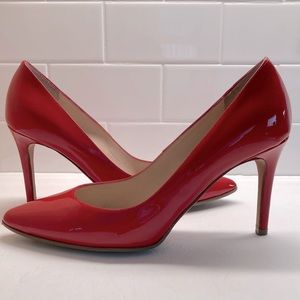 AQUATALIA sz 7.5 red patent leather heels (excellent pre-owned)